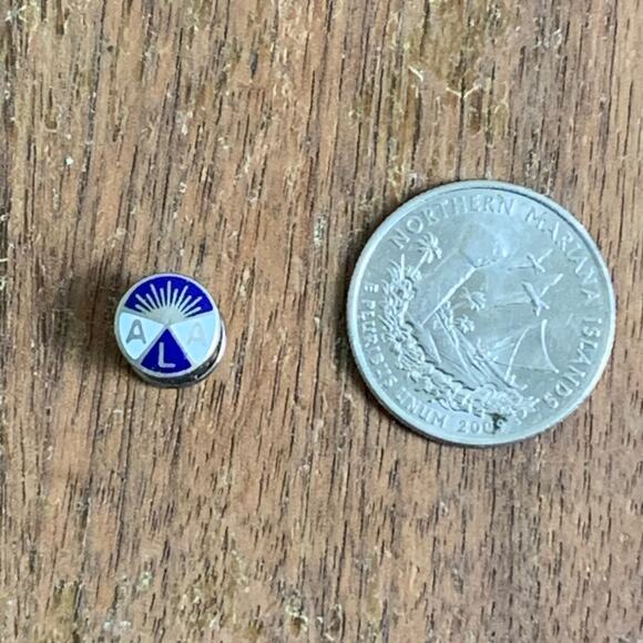 American Legion Auxiliary ALA VINTAGE Member Lapel Pin Blue Sunrise Screwback - Picture 4 of 5